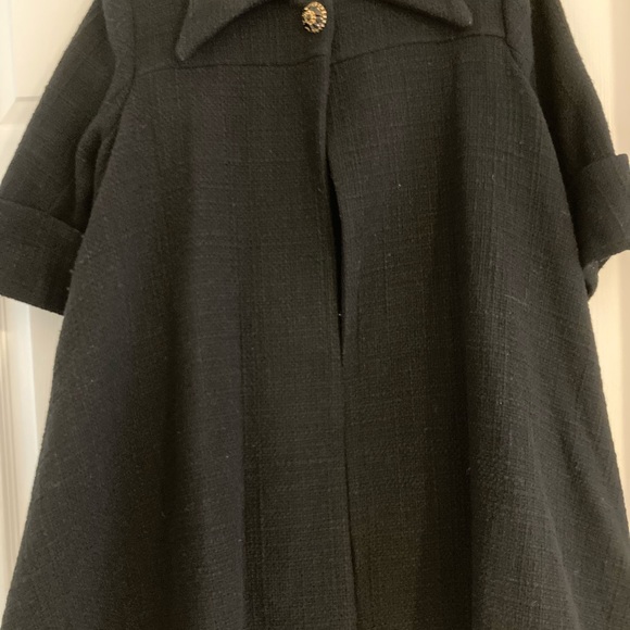 Vintage woman’s swing coat wool blend  brass/black glass stones made in USA - Picture 4 of 14